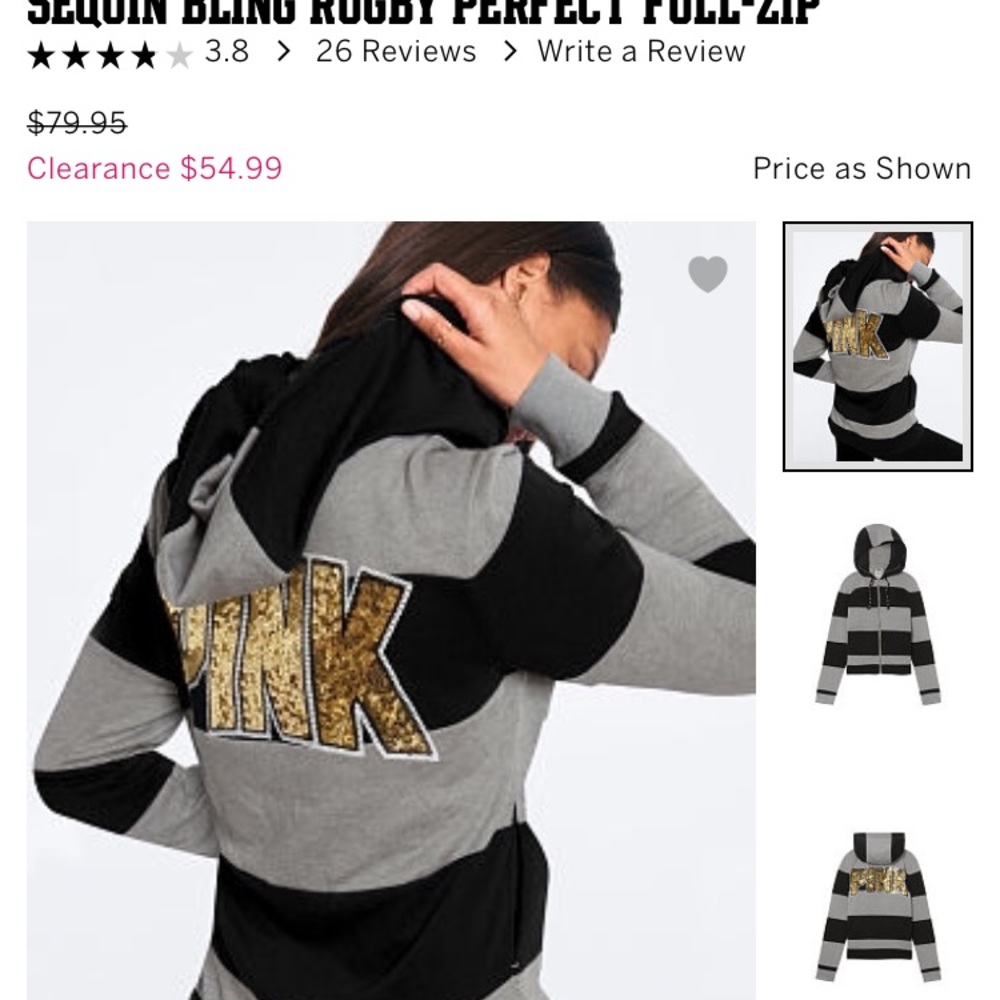 Pink Victoria secret bling hoodie